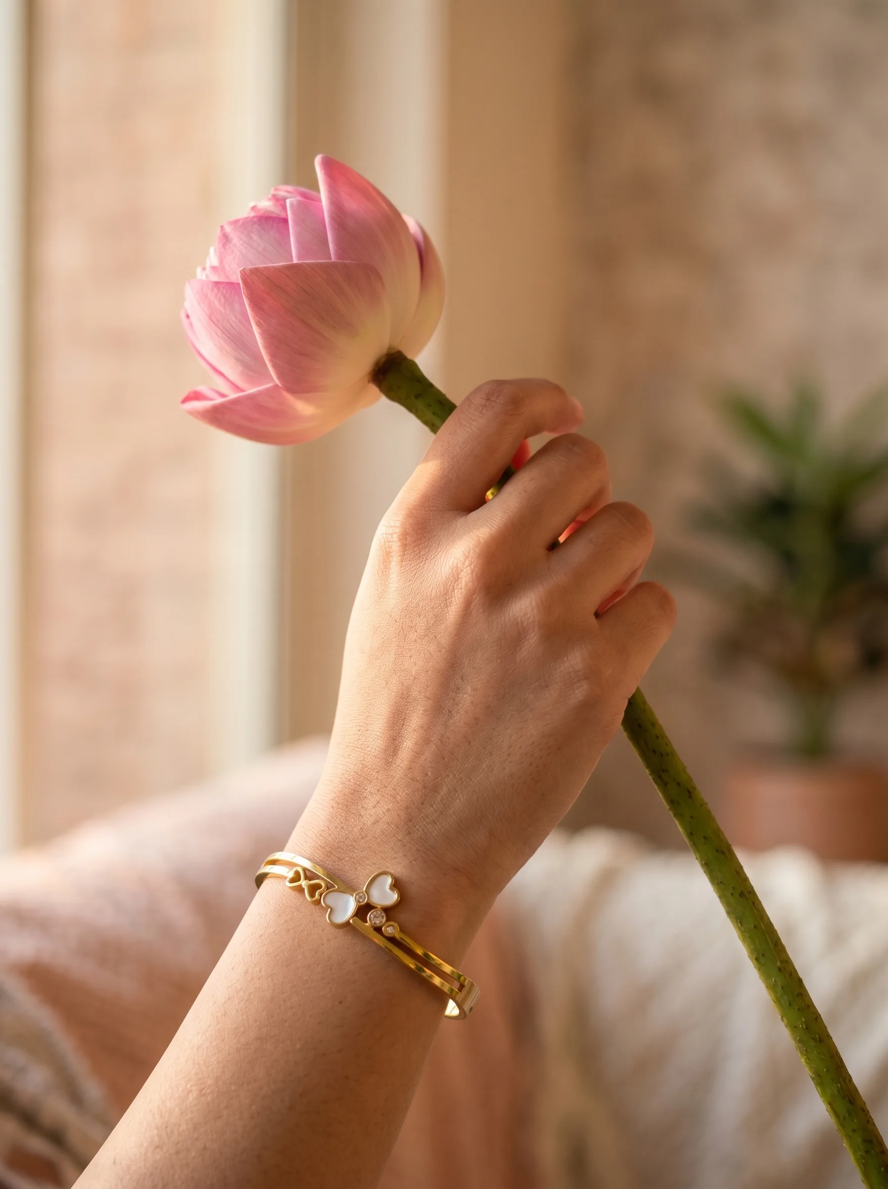 Twin White Heart Bracelet